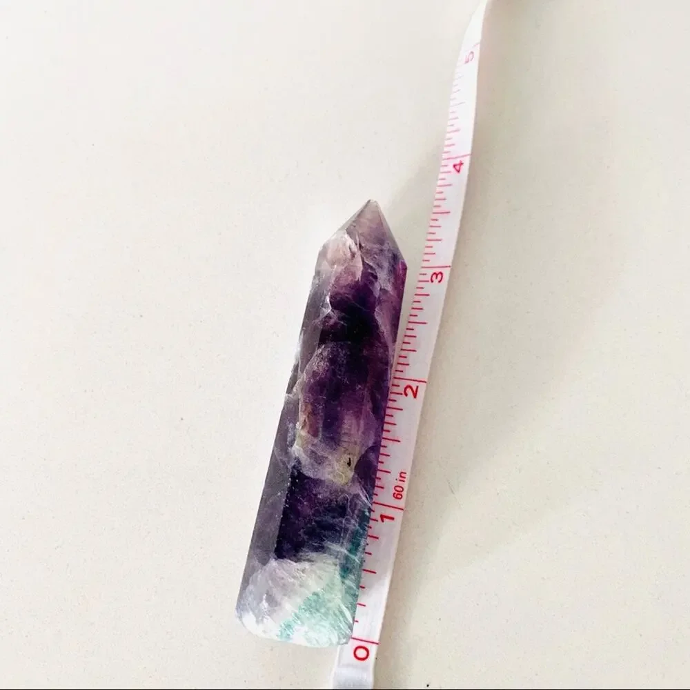Fluorite Polish Genuine 3.5” Crystal Point Boho Gypsy Meditation Yoga Gemstone